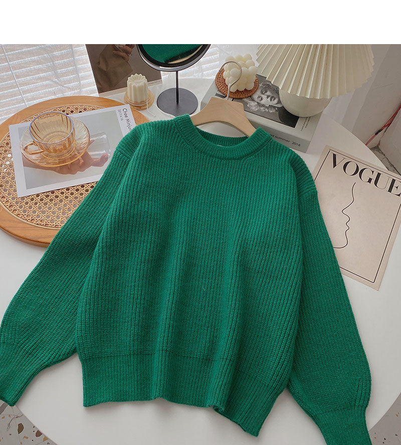 Korean style loose long sleeve Pullover Top  6030