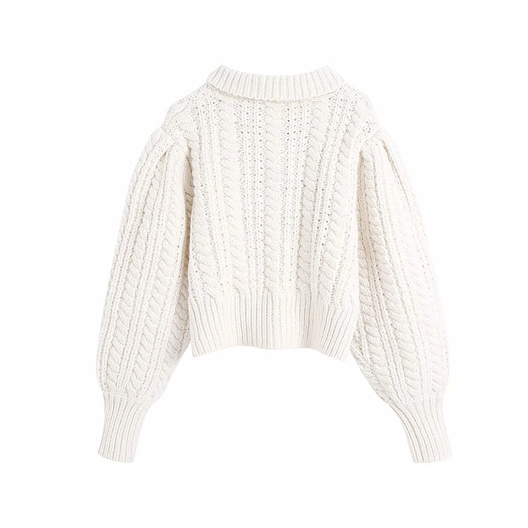 Vintage twist sweater hollowed out eight strand knitted sweater  7172