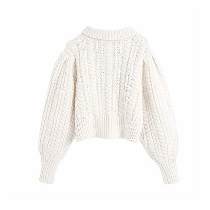 Vintage twist sweater hollowed out eight strand knitted sweater  7172