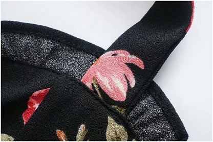French minority fashion sexy floral print suspender dress  7126