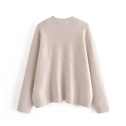 Sweet little girl jacquard cute wind loose knit sweater  7410
