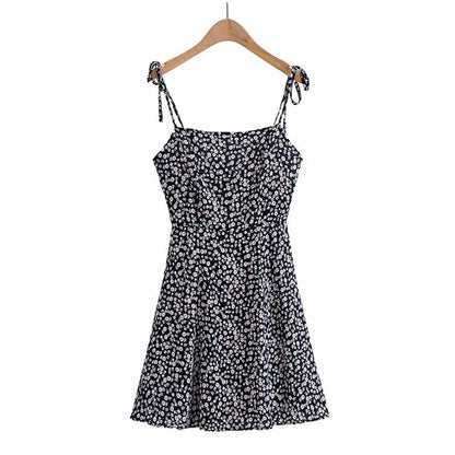 Holiday style backless sexy Floral Dress  7093