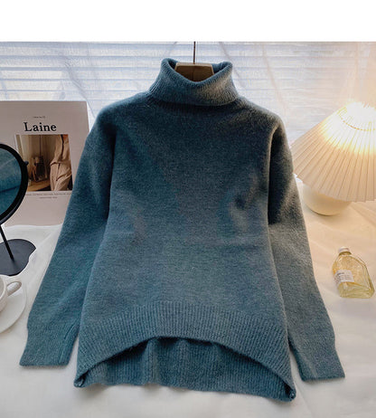 Lazy solid color retro minority long sleeve Pullover loose top  6642