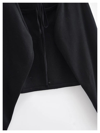 New built-in suspender blouse lazy cardigan top  7459