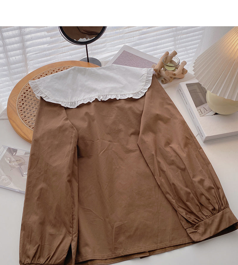 New Korean version of xiaozhonggang style casual loose top  6395