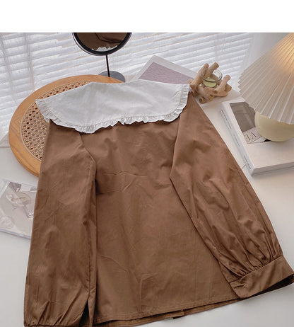 New Korean version of xiaozhonggang style casual loose top  6395