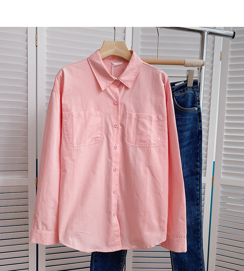 Solid shirt versatile casual design  6394