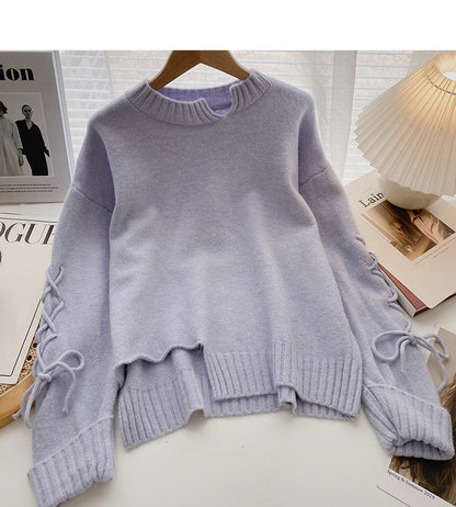 New Korean design drawstring slim Pullover Top  5974