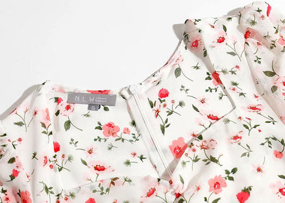 Elegant sweet retro fresh Printed Dress  7059
