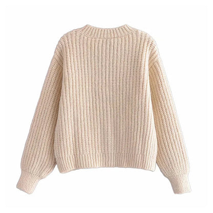 Lazy style leisure temperament loose knit cardigan sweater coat  7365