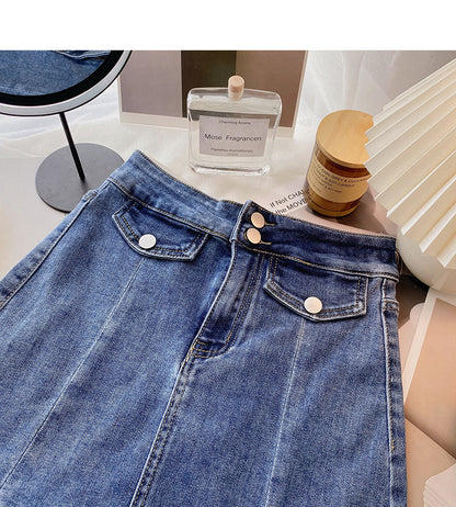 Hong Kong style retro simple slim high waist skirt fashion  5669