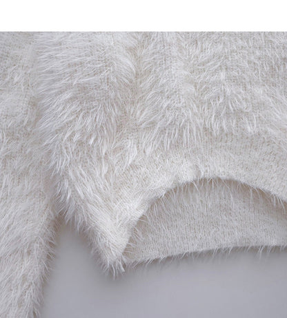 Korean soft waxy lazy and versatile long sleeve Pullover Top  5952