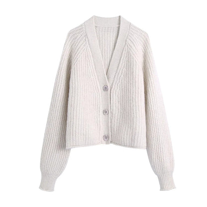 Loose casual spike knit cardigan sweater coat  7322
