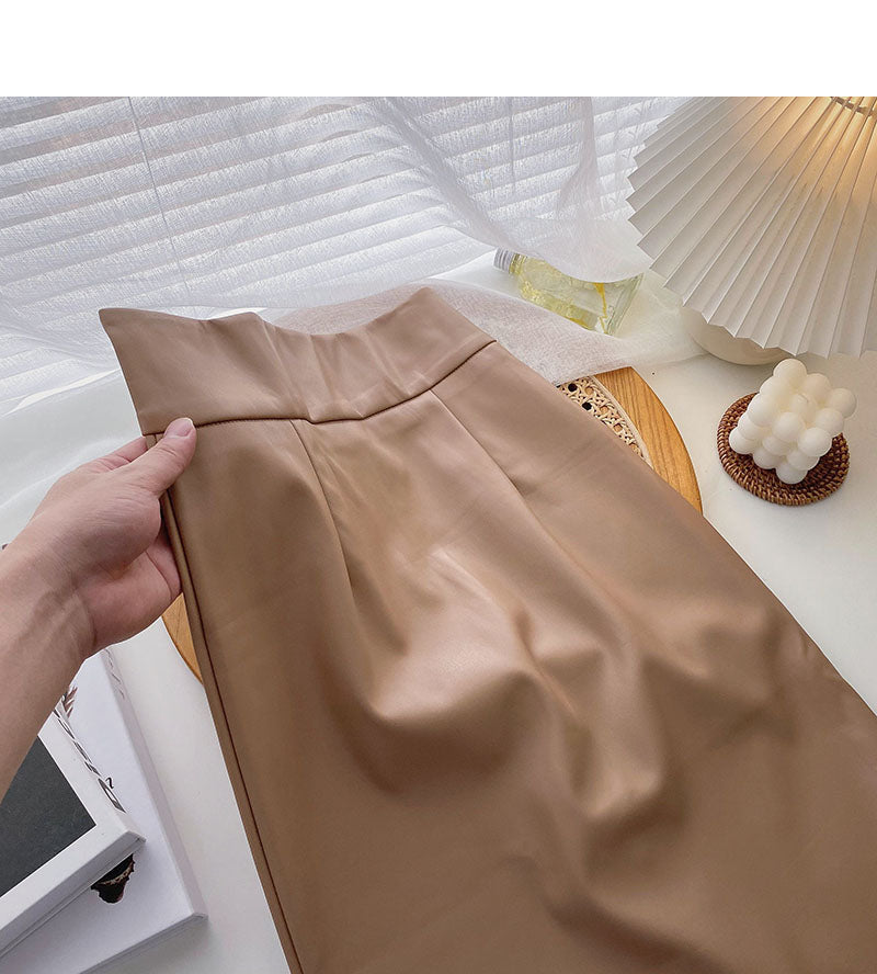 Korean fashion temperament split hip A-line skirt  5699