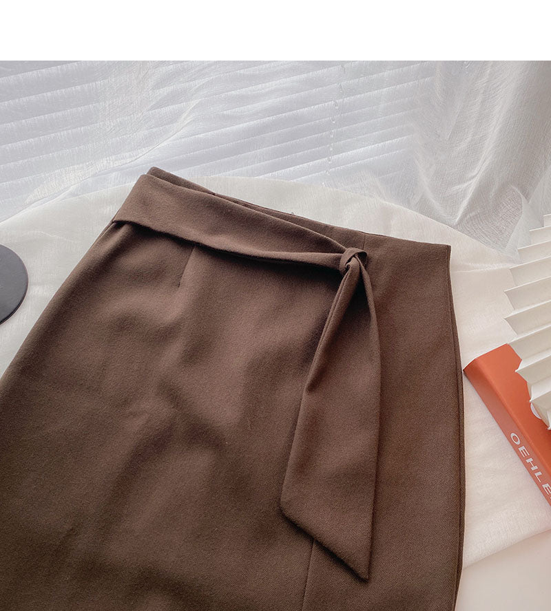 Split retro style thin skirt one step skirt  5705
