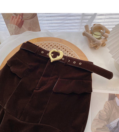 New fashion retro Hip Wrap Skirt with belt  5583