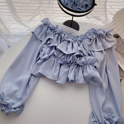 Korean Short slim French Long Sleeve Shirt  6282