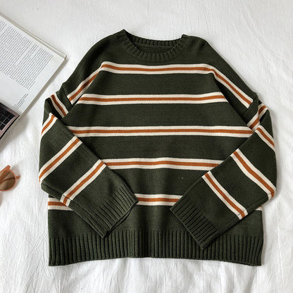 Korean Vintage college style loose and versatile T-shirt  5833
