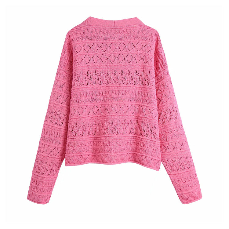 European and American women's autumn new thin knitted jacket  7232