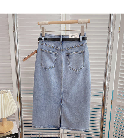 Versatile port style high waist split skirt  5820