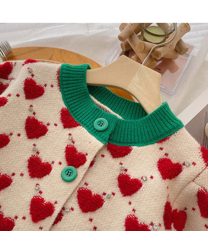 Flocked Love Vintage jacquard nail bead sweater  6198