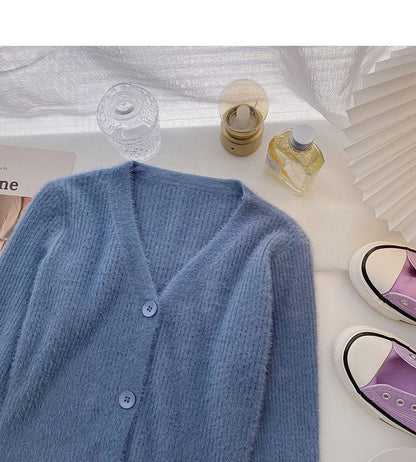 Sweater small coat foreign style versatile V-Neck long sleeve top  6503