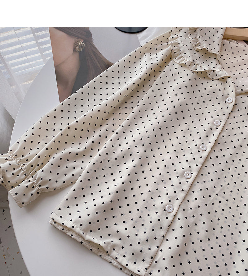 Baby collar lace design aging shirt  6407