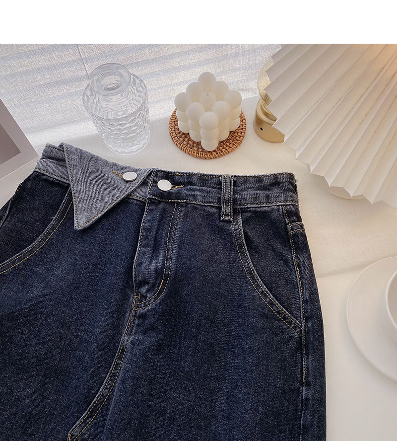 Korean minority design split high waist fashion A-line skir 5723