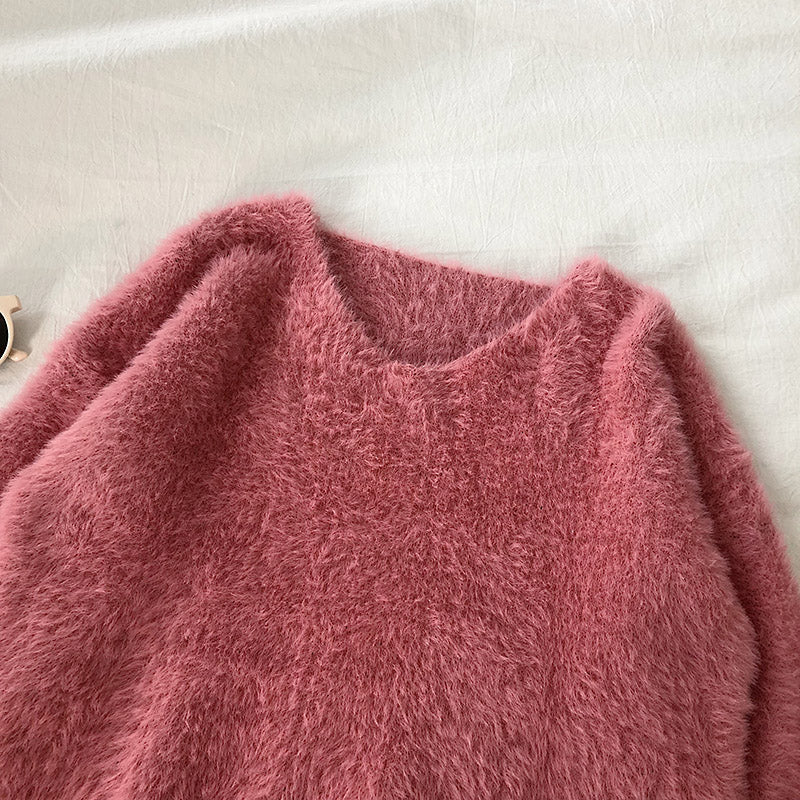 Soft wind solid loose Pullover Top  5834