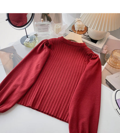 Careful machine cut out square neck sweater  6626