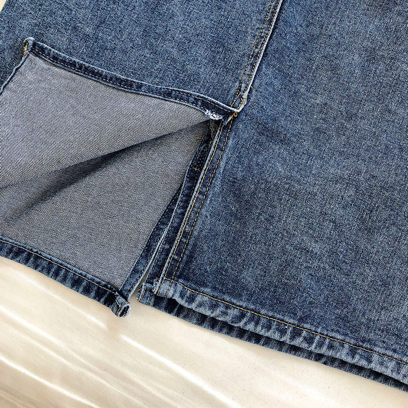 Denim skirt design, split Hip Wrap Skirt, fashion belt  5675