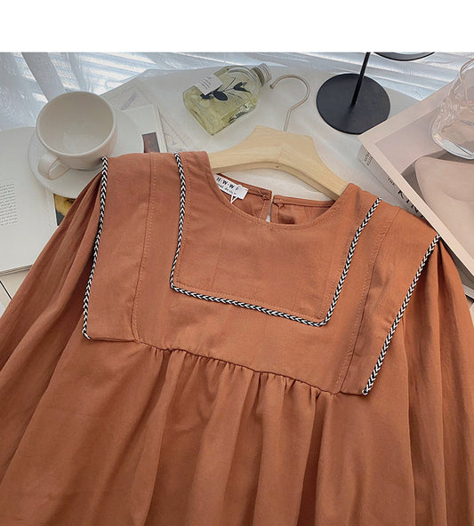 Korean style retro thin long sleeve shirt  6319