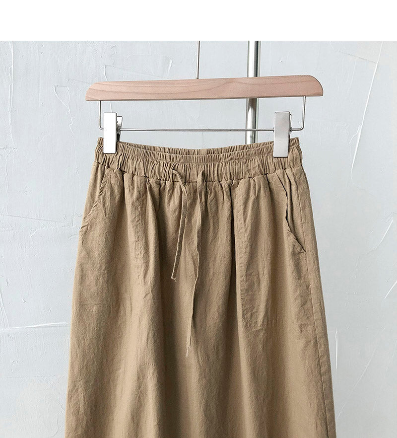 New Korean version simple and versatile elastic waist skirt  5685