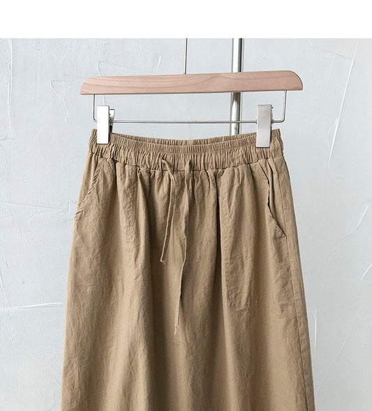 New Korean version simple and versatile elastic waist skirt  5685
