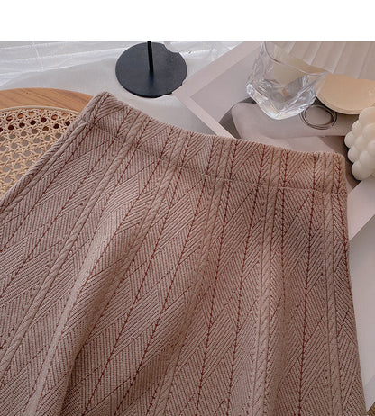 Korean casual and versatile, slim A-shaped skirt  5714