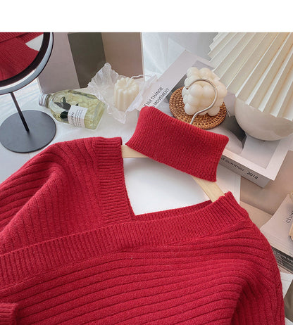 Slim design V-neck hanging neck temperament top fashion  6180