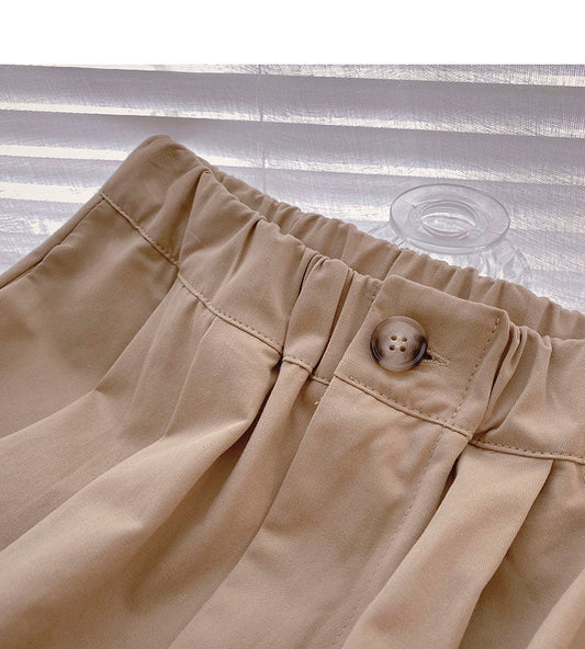 Simple solid color versatile A-line dress  5710
