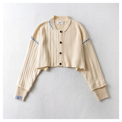New sweet single breasted top Japanese lazy sweater  7233