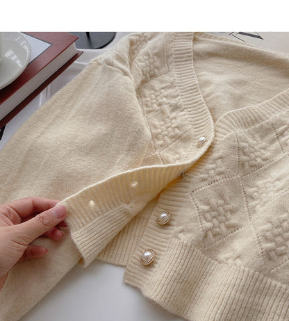 New Korean lazy V-Neck long sleeve Knitted Top  5876