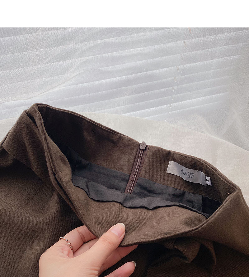 Split retro style thin skirt one step skirt  5705