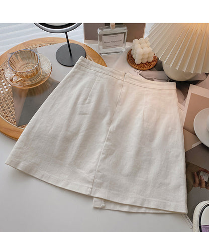 New small pocket casual high waist skir  5657