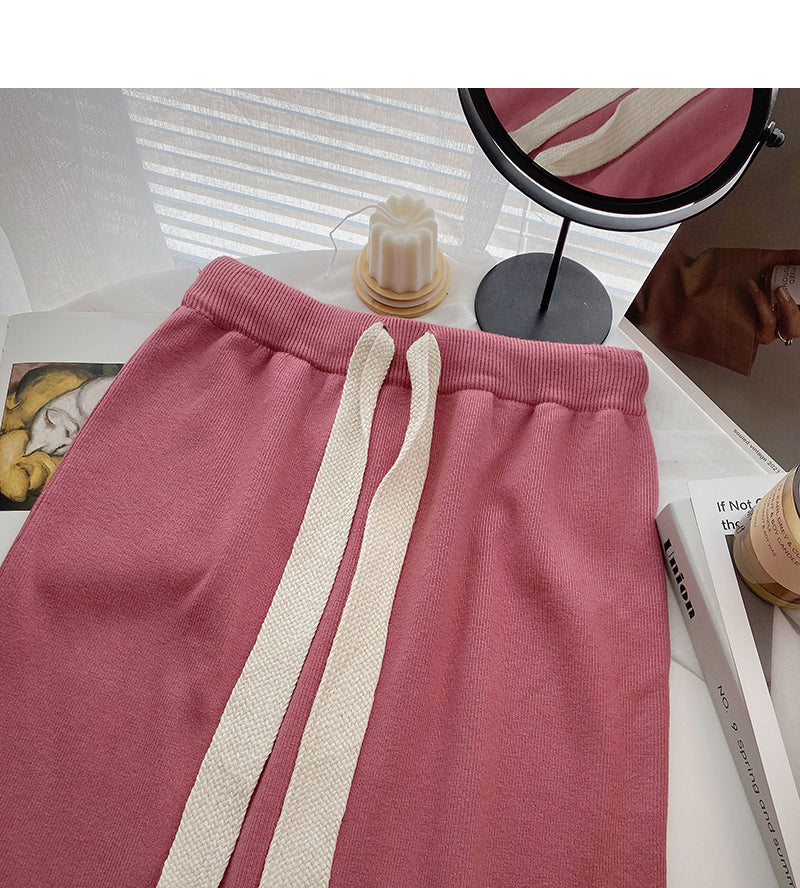 Korean version of lazy style versatile pop split skirt  5783