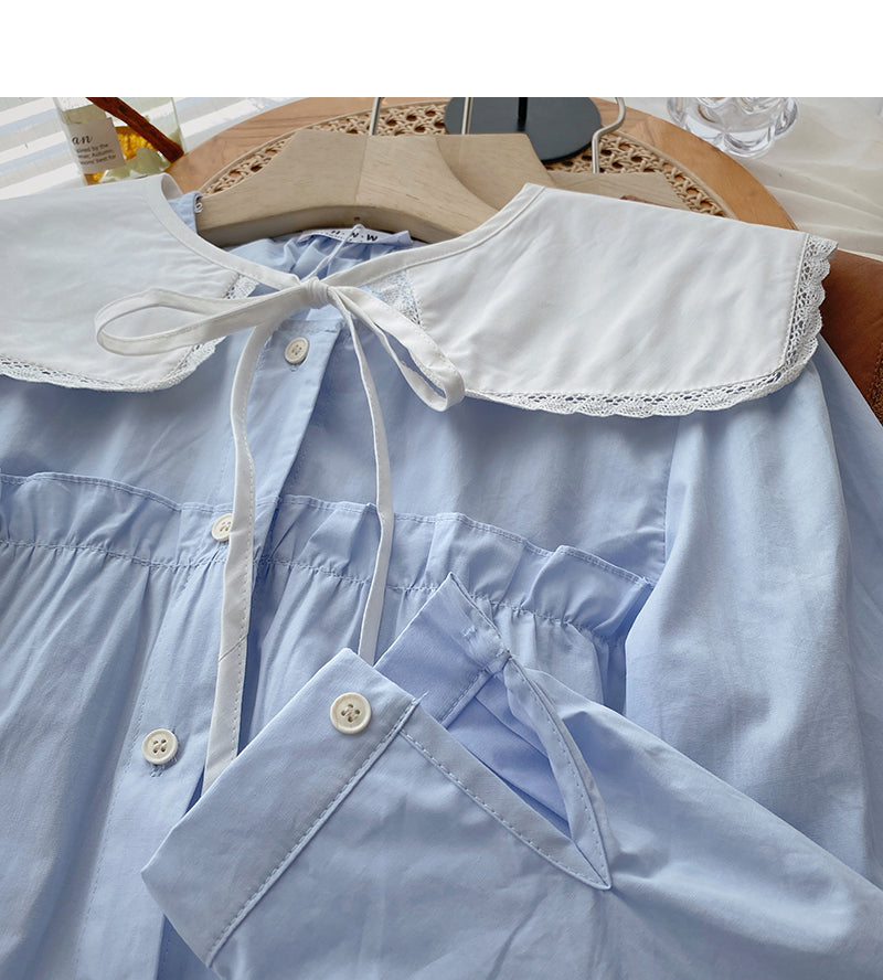Design sense niche shirt doll collar detachable  6295
