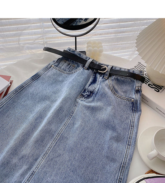 Korean split A-shaped high waist slim design fashion skirt  5709