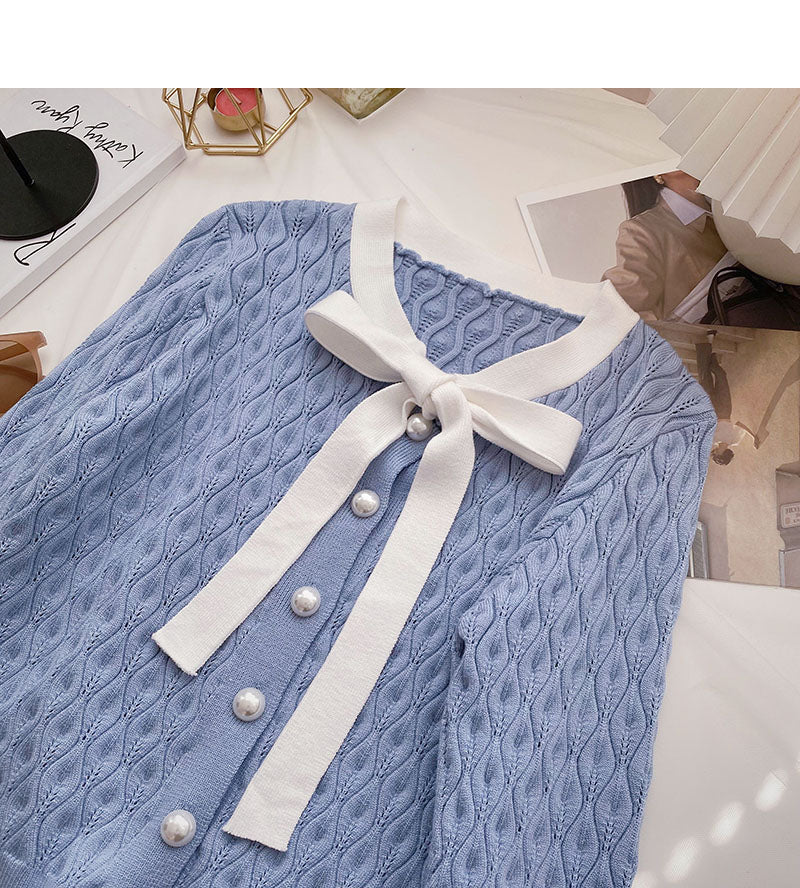 Gentle bandage pearl button long sleeve top  6599