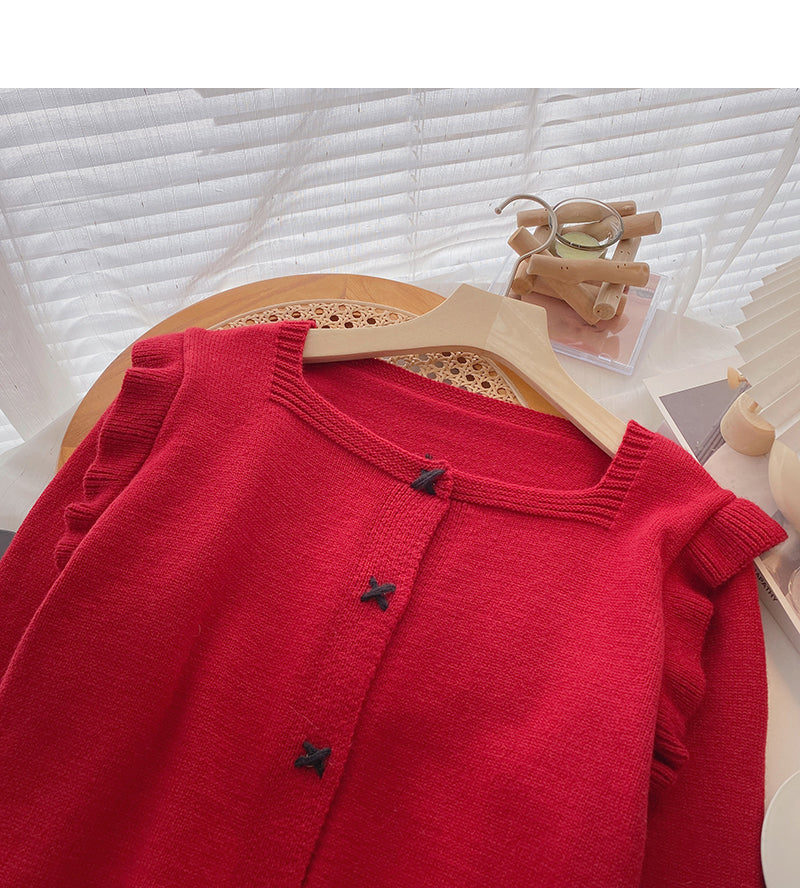 Vintage single breasted square neck sweater  6209