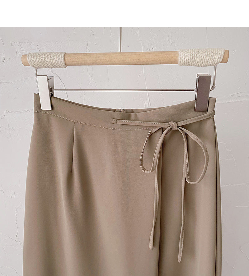 Korean minority design bandage high waist hanging skirt  5829