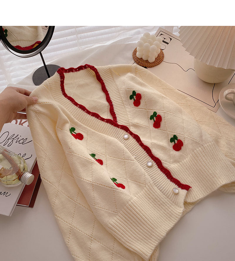Korean V-neck Lace Long Sleeve Top  5867