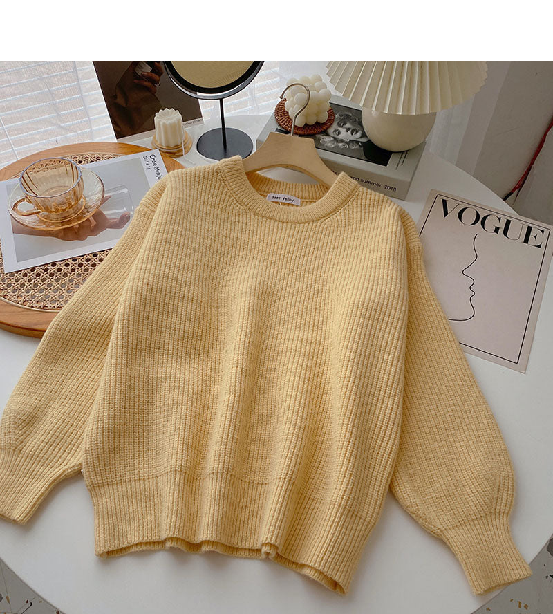 Korean style loose long sleeve Pullover Top  6030
