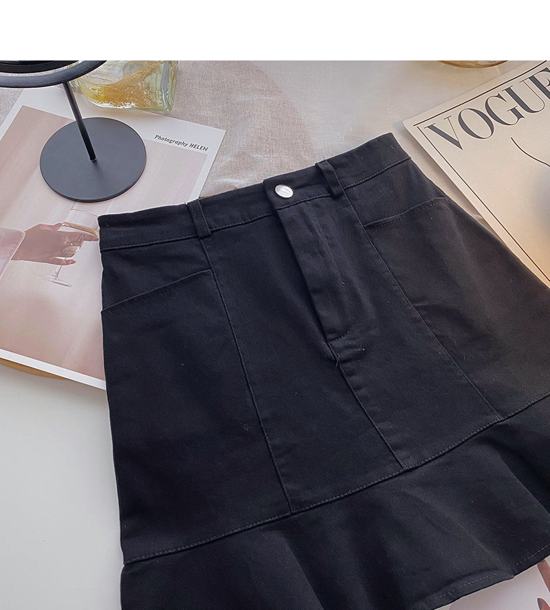New Korean version of foreign style thin solid color Hip Wrap Skirt  5644